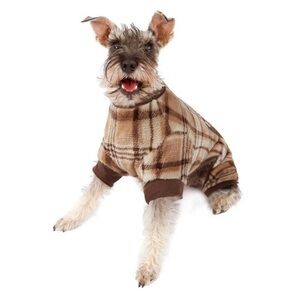 Charming Brown & Tan Plaid Dog Outfit